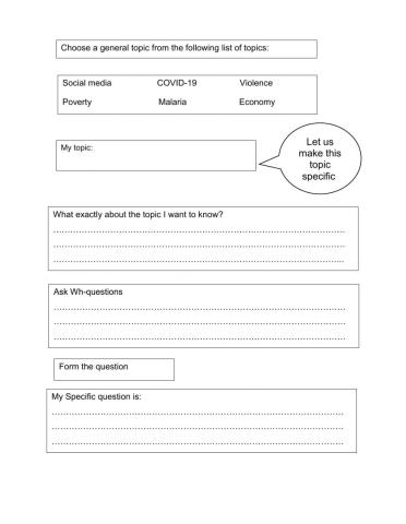 Writing a Research Question