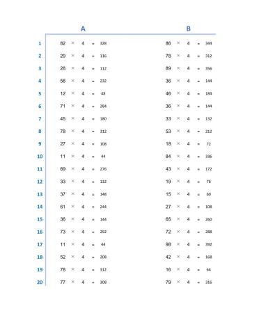 multiply 4 exercise1