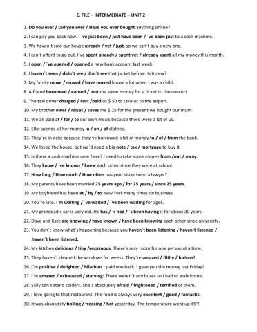 E. File - Intermediate - Unit 2