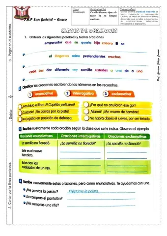 Clases de oraciones-comunicación