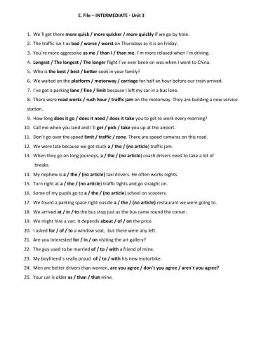 E. File - Intermediate - Unit 3