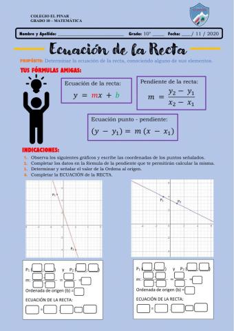 Ecuación de la recta