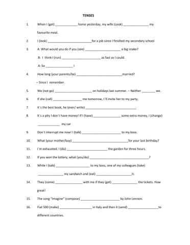 Mixed tenses - Intermediate