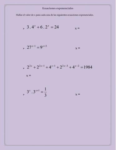 Ecuaciones exponenciales