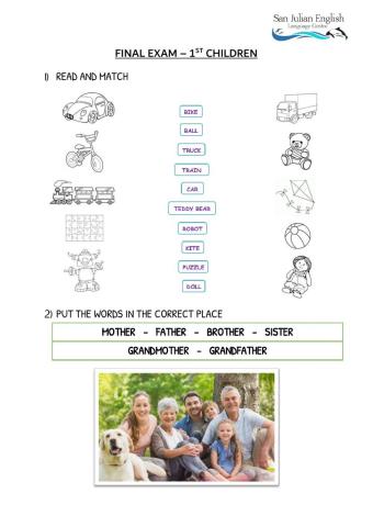 Final exam – 1 st children (day 1)