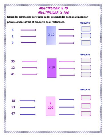 Multplicando x 10, multiplicando x 100