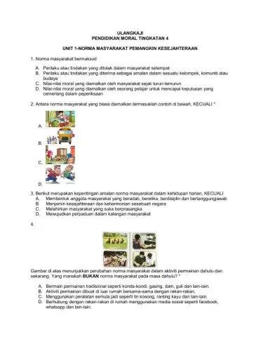Pendidikan Moral Unit 1-Norma Masyarakat Pemangkin Kesejahteraan