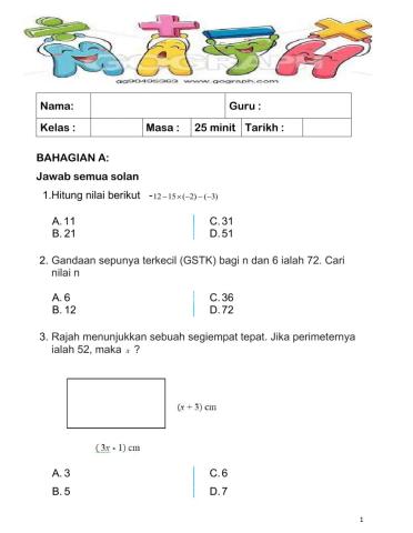 ULANGKAJI MATEMATIK T3 SET 2