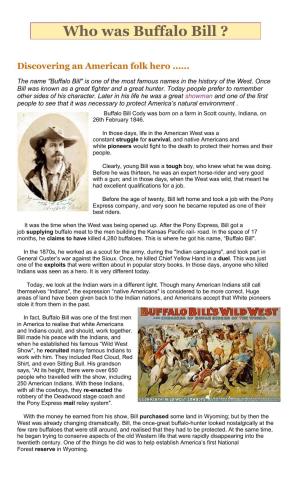 Who was Buffalo Bill?