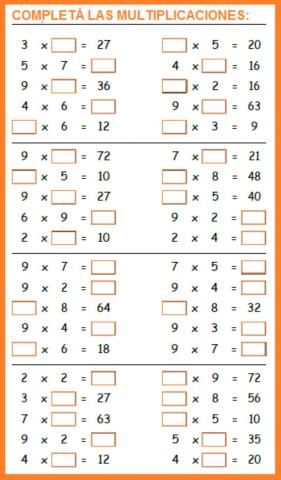 Multiplicaciones Tercero Aguado