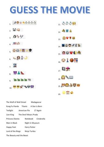 Guess the movie emoticon