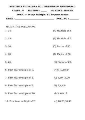Be My Multiple and Factor