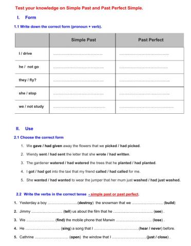 Past Simple or Past Perfect?