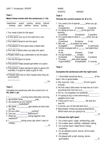 Gold Experience A2 (2nd edition) -U7- Sport