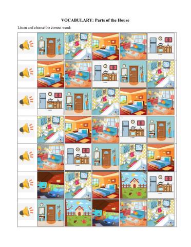 Parts of the House Vocabulary