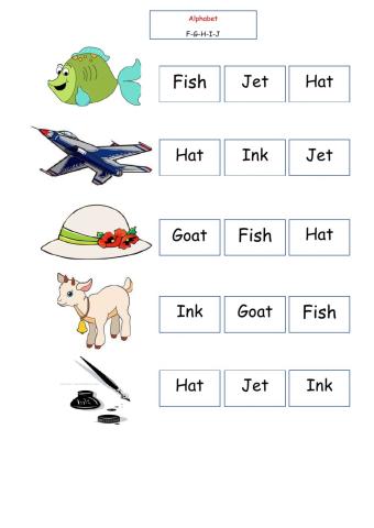 Alphabet from F to J