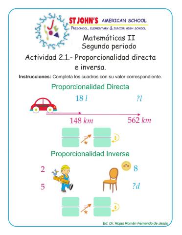 Proporcionalidad directa e inversa