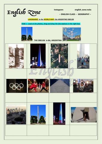 LANDMARKS  in the WORLD MAP: the ARGENTINE OBELISK