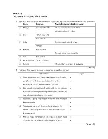 Modul latihan pendidikan moral soalan 3 dan 4