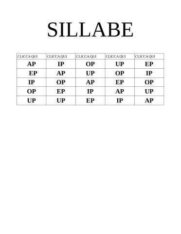 Sillabe AP EP IP OP UP