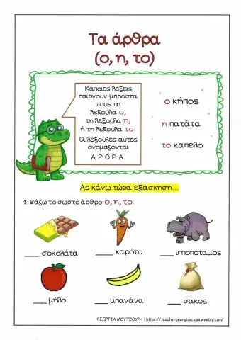 Τα άρθρα ο,η,το