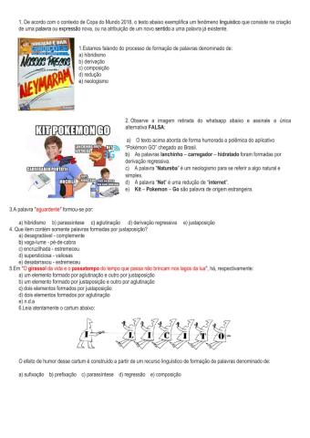 Formação de palavras