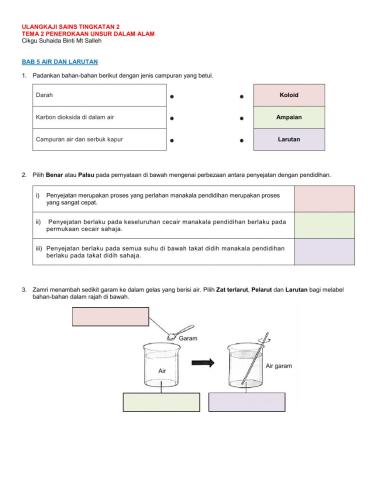 Ulangkaji Sains Tingkatan 2