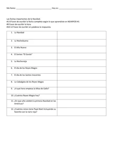 Las fechas navideñas