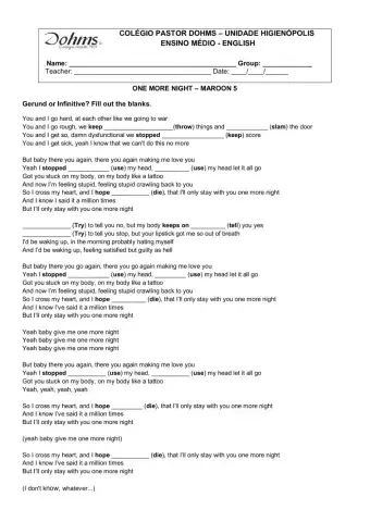 One more night - maroon 5