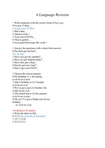 4 Language Revision