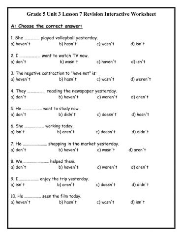 Grade 5 Negative Contraction