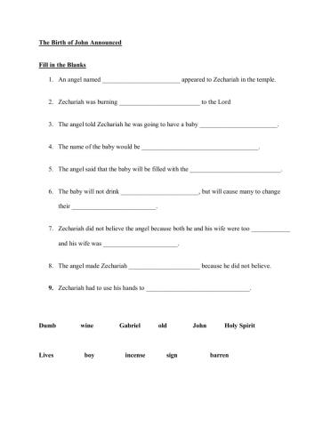 The birth of John Review