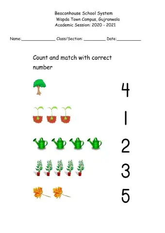 Count and match till 5