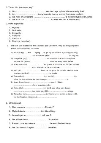 FCE for Schools Unit 2 & 3 Test