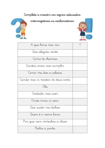 Signos de interrogación e de exclamación