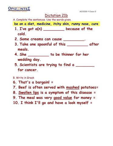 D class -Dictation 21B