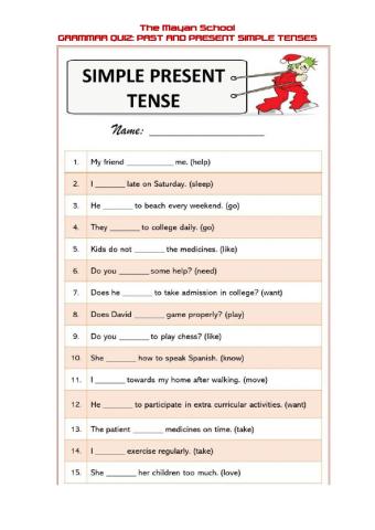 Simple past and present tenses