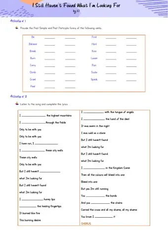 I Still Haven't Found What I'm Looking For