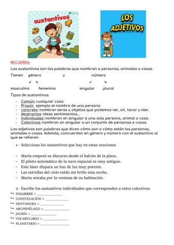 Sustantivos y adjetivos