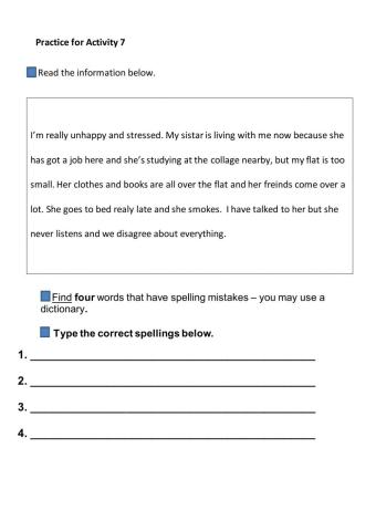 Proofreading and Writing Practice ESOL E2