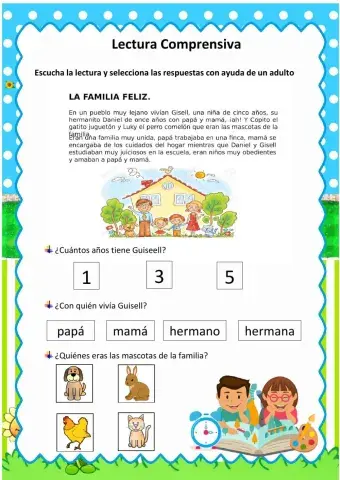 Lectura comprensiva-Familia