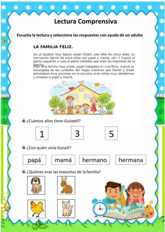 Lectura comprensiva-Familia