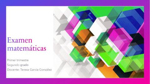 Examen primer trimestre matemáticas
