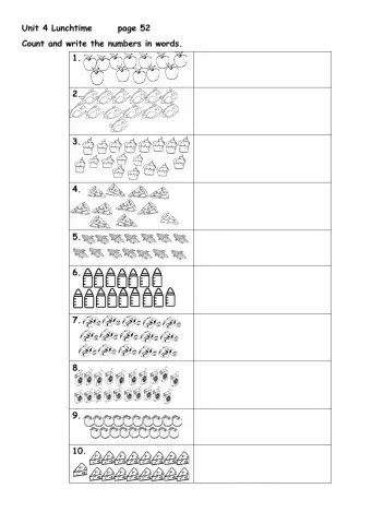Count and Write the Numbers in Words