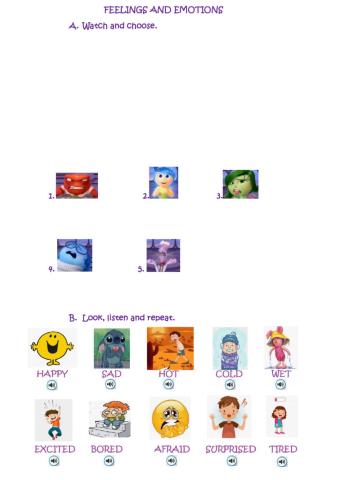 Feelings and emotions