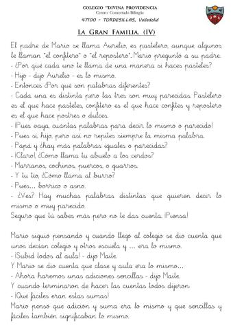 Comprensión lectora 3º EP 05 Sinónimos y signos de puntuación