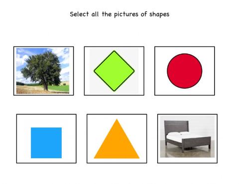Select images of shapes