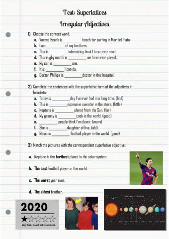 TEST: Superlative Adjectives (Irregular)