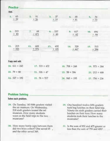 Add 2 and 3 digit numbers grade 5