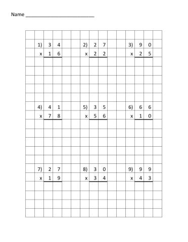 2 digit multiplication